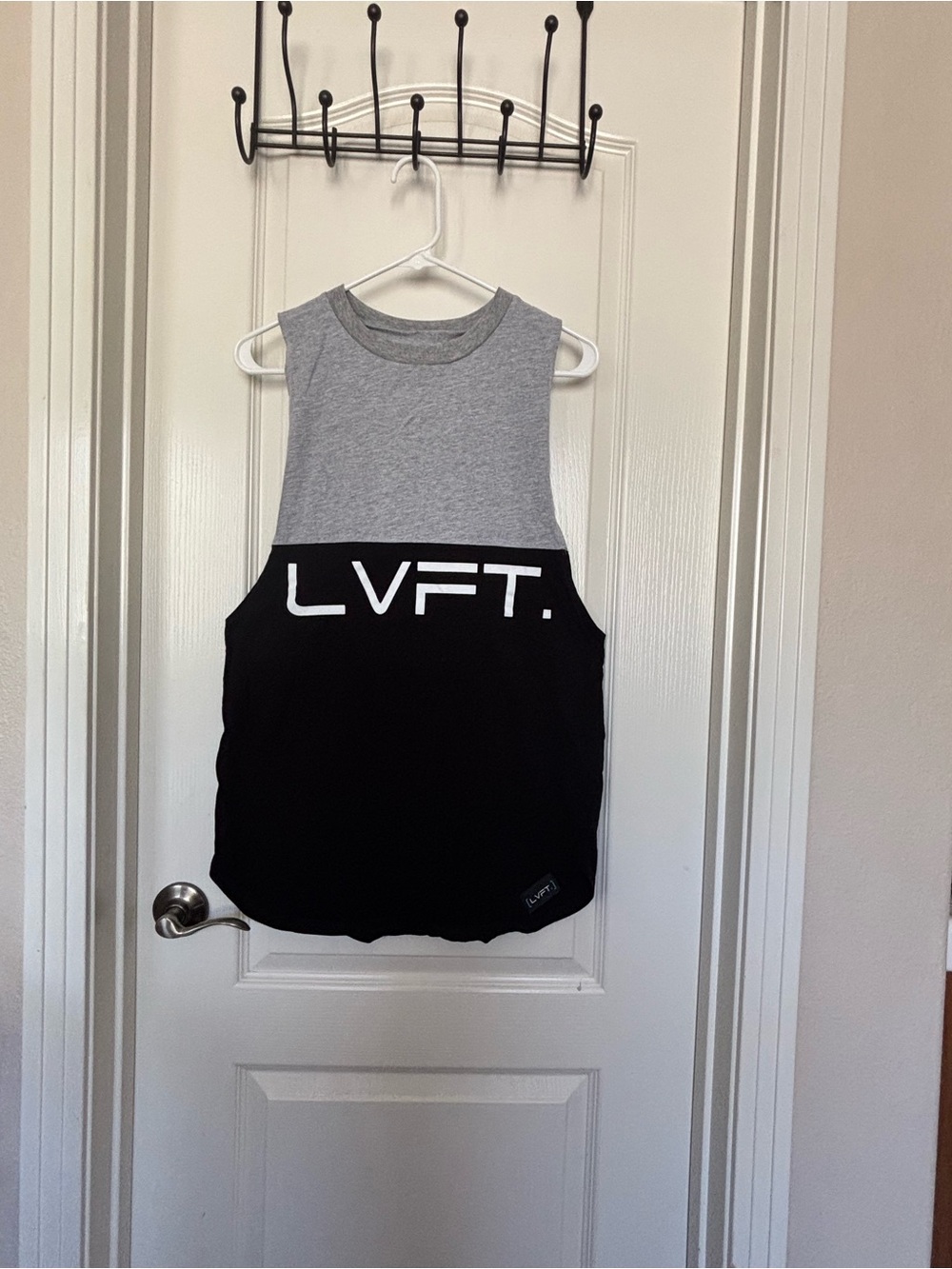 LVFT. Men's Two-Tone Gray and Black Muscle Tank